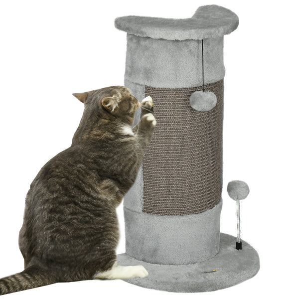 prezzo Albero Tiragraffi per Gatti max 5 Kg 34x25,5x58 cm con 2 Palline in Peluche e Sisal Grigio