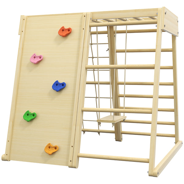 sconto Palestrina per Bambini 3-5 Anni 120x105x120 cm con Parete da Arrampicata 3 Scale e Altalena