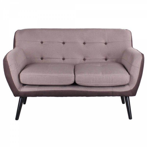 sconto Canapé 2 places 130x80x68 cm en tissu gris tourterelle