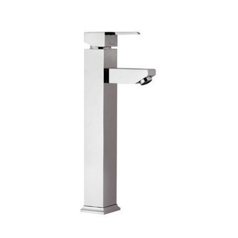 Rubinetto Miscelatore Monocomando Lavabo in Ottone Quadra Cromato-1