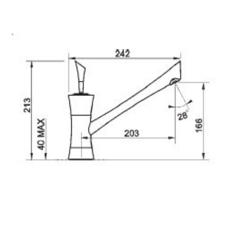 Rubinetto Cucina Miscelatore Monocomando Lavello Girevole in Ottone Regina  Cromato-3