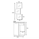 Mobile ingresso Lion 60x35x79 cm con specchi anta e cassetto rovere bianco-3