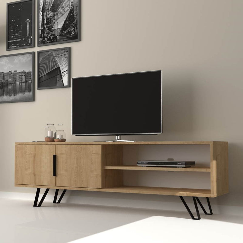 Mobile porta TV 160x35x49 cm Foot rovere-1