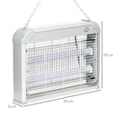 Zanzariera Elettrica 2 Lampade 20W in ABS e Metallo Bianca-3