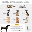 Trasportino per Cani e Gatti 4 in 1 Pieghevole 50x31x37 cm con Maniglia Telescopica Grigio-4