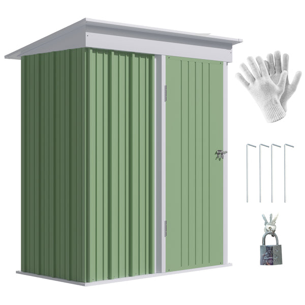 Casetta Box da Giardino 161x95x163/181 cm in Acciaio Verde sconto