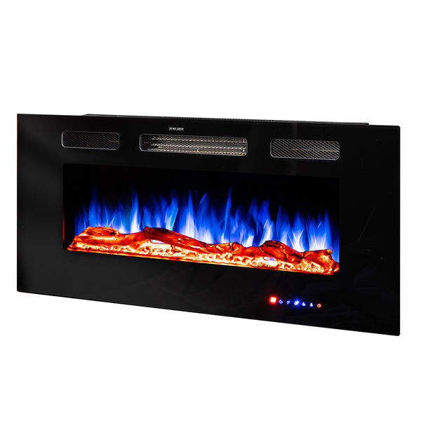 prezzo Camino Elettrico da Incasso 54,4x91,5x14 cm Effetto Fiamma 1500W Adeli Nero