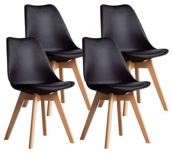 Lot de 4 Chaises 83x49x43 cm en Simili Cuir Noir online