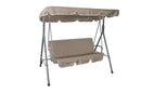 Dondolo 3 Posti da Giardino 172x112x152 cm in Acciaio e Poliestere Beige-1