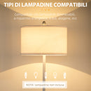 Lampada da Terra a Piantana Ø40x163 cm con 2 Mensole e Paralume in Tessuto Bianco-7