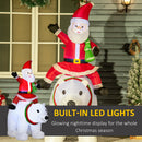 Babbo Natale Gonfiabile con Orso Polare 130x80x180 cm con Luci LED per Esterno e Interno-4