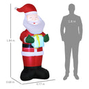 Babbo Natale Gonfiabile 77x68x184 cm con Regalo e 3 Luci LED-3