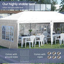 Gazebo da Giardino 5,85x2,95x2,7m in Acciaio e Poliestere Bianco-5