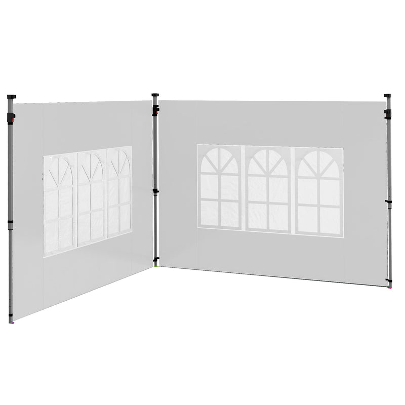 Pareti per Gazebo 3x3m o 3x4m 295x195 cm in Plastica e Tessuto Oxford Bianco-1