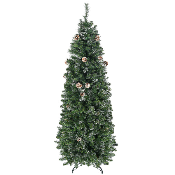 Sapin de Noël artificiel 180 cm 618 branches avec pommes de pin vertes online