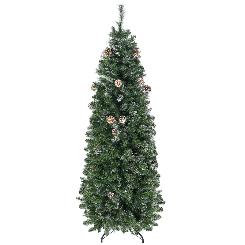 Albero di Natale Artificiale 180 cm 618 Rami con Pigne Verde-1