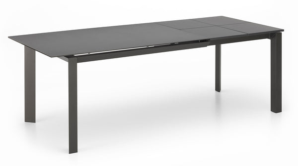 Table Extensible 140/220x90x75 cm en Métal avec Plateau en Céramique sur Verre Gris online