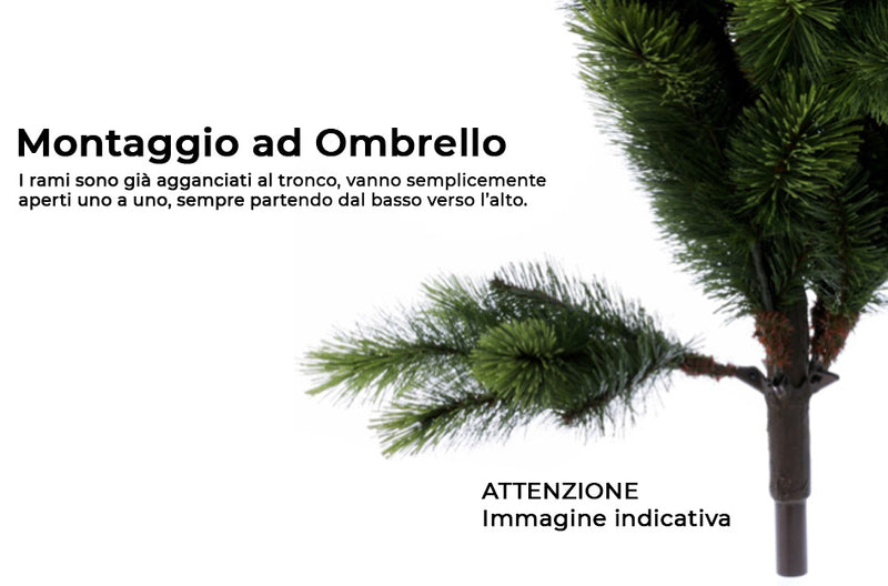 Albero di Natale Artificiale Apertura ad Ombrello Tindaya Verde Varie Misure-3