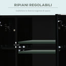 Armadietto a Specchio per Bagno 3 Ante 90x15x65 cm con Luce LED Nero-6