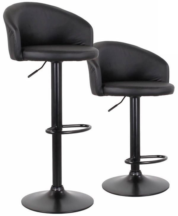 Lot de 2 tabourets 51x44x60/80 cm piètement noir simili cuir noir sconto