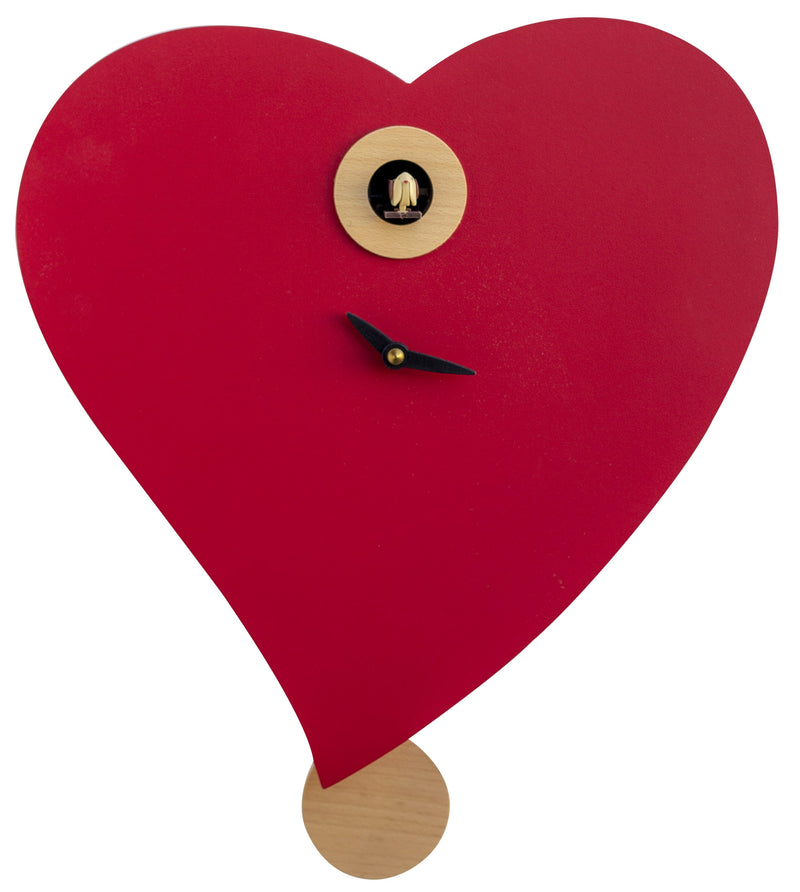 Orologio a Cucù da Parete 33x34x10 cm Pirondini Italia Cuore Rosso-2