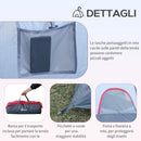 Tenda da Campeggio per 6 Persone 4,55x2,3x1,8m con Pali in Fibra di Vetro Grigia-6