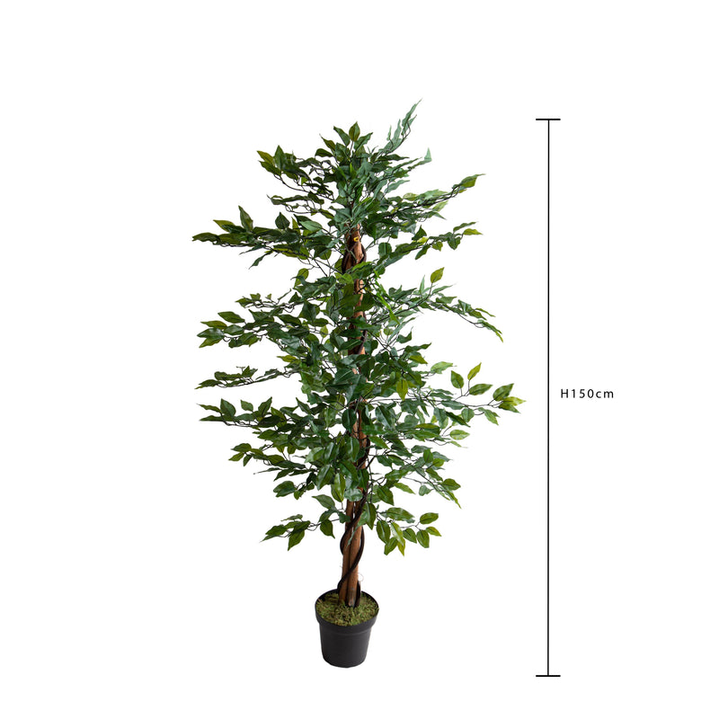 Pianta Artificiale Ficus Tree con Vaso 150 cm -2