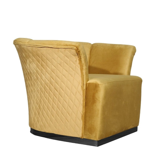 Fauteuil Argentario 90x85x70 cm en velours Berger ocre avec piètement noir acquista