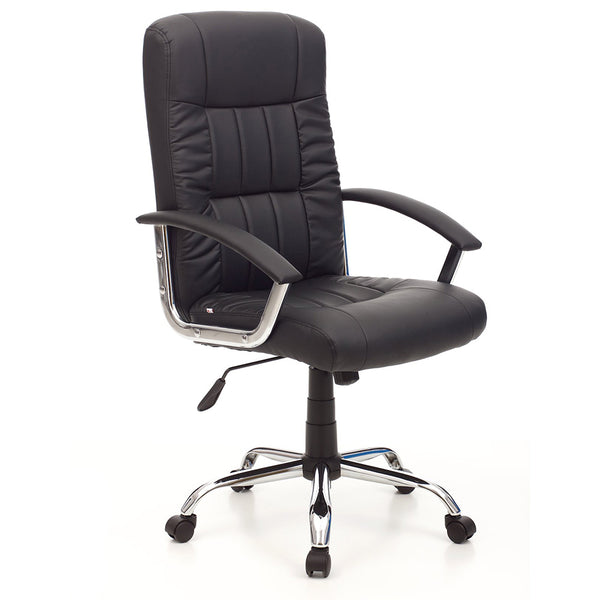 sconto Chaise Présidentielle de Bureau Leader Noire en Simili Cuir