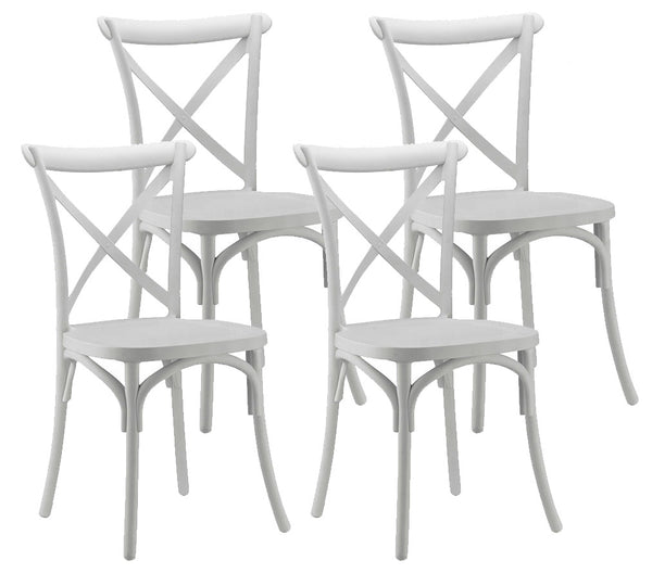 Lot de 4 Chaises 88x44x49 cm en Polypropylène Blanc sconto