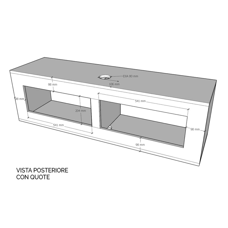 Mobile Pensile TV con Anta a Ribalta e Foro Passacavi 133,6x40x39,5 cm Noce-3