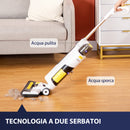 Aspirapolvere Lavapavimenti Senza Fili Wet & Dry Scopa Elettrica con 2 Serbatoi Bianco-5