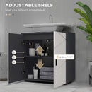 Mobile Sotto Lavabo Bagno 2 Ante 60x30x60 cm in Legno Grigio-5