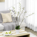 Pianta Artificiale Orchidea H75 cm con Vaso Bianco-2