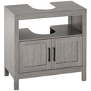 Mobile Sotto Lavabo Bagno 1 Ripiano 2 Ante 60x30x60 cm in Legno Grigio-1