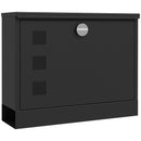 Cassetta Postale con 3 Finestre 36,5x11,5x29 cm in Metallo Nera-1