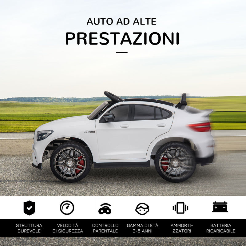 Macchina Elettrica per Bambini 12V con Licenza Mercedes GLA 45 AMG Bianca-5