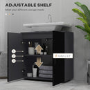 Mobile Sotto Lavabo Bagno 2 Ante 60x30x60 cm in Legno Nero-5