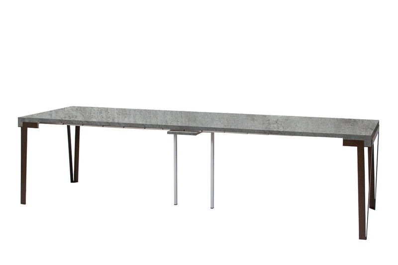 Consolle Allungabile 90-300x40x77 cm in Nobilitato Grigio-4