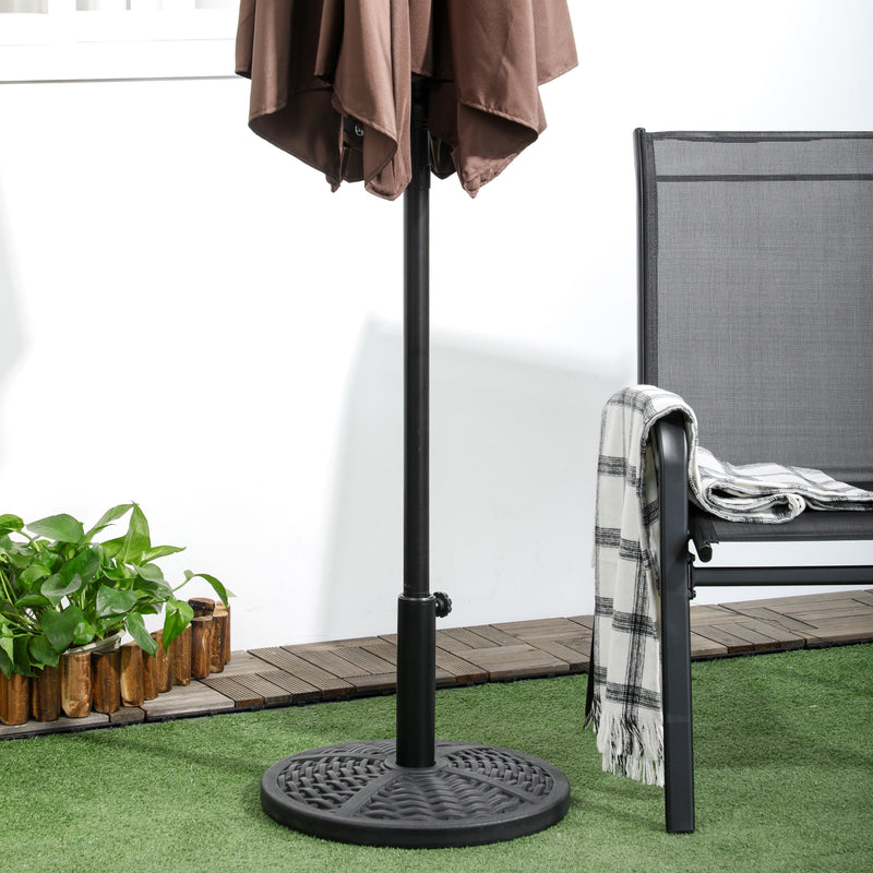 Base per Ombrellone da Giardino Ø45 cm Effetto Rattan Nero-9