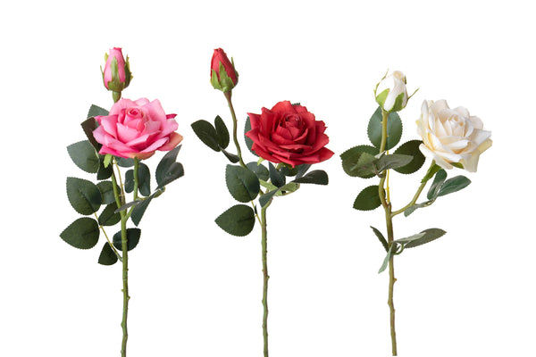 sconto Set 12 Rose Artificiali con 2 Fiori 46 cm