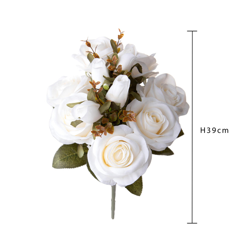 Lot de 3 bouquets de roses artificielles vieillies 39 cm