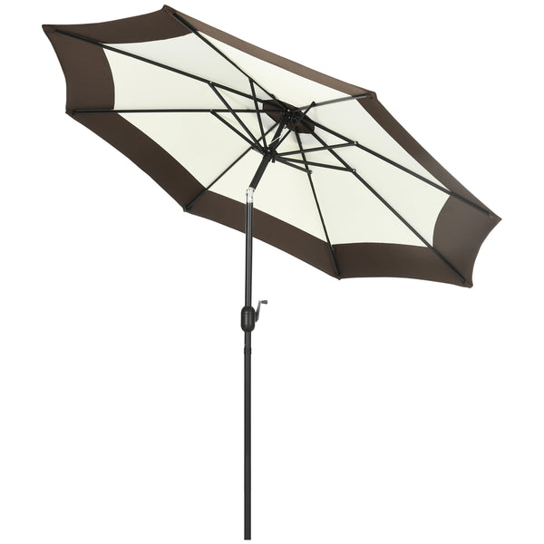 Parasol de jardin Ø265x243 cm Tissu Polyester Blanc et Café prezzo