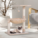 Torre Tiragraffi per Gatti 50x36x70 cm in Legno e Peluche Beige-2