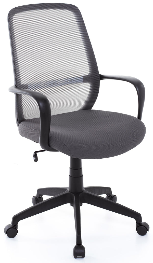 online Fauteuil de bureau de direction en similicuir gris et textilène Pipol