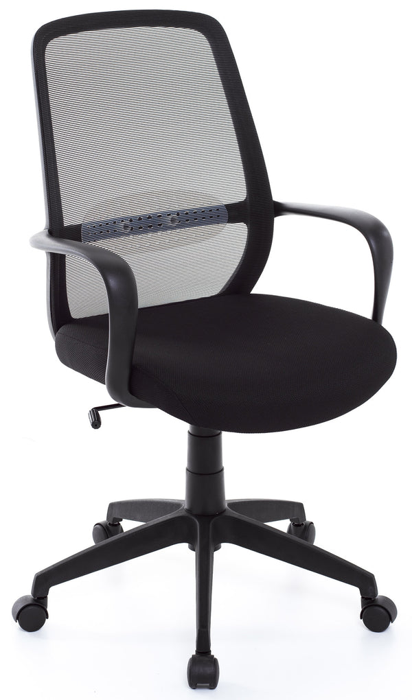 Fauteuil de bureau de direction en similicuir noir et textilène Pipol sconto