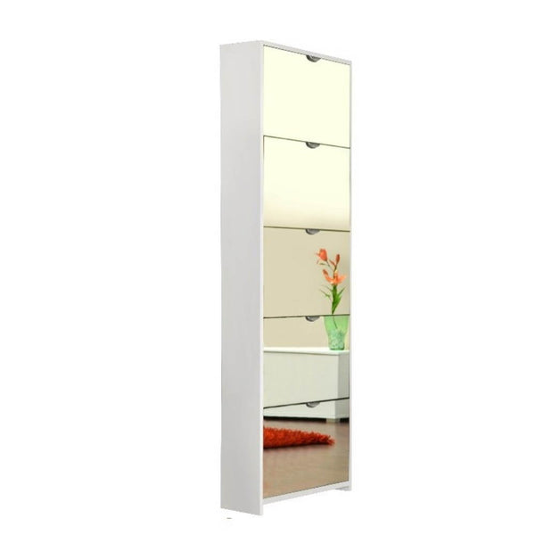 Étagère à chaussures Koblenz 58x17x175 cm portes avec miroir Koblenz blanc prezzo