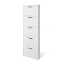 Scarpiera Serena 180x65x15 cm 5 ante bianco frassinato-1