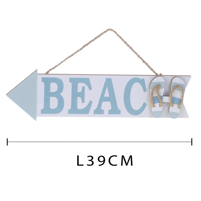 Set 3 Cartelli a Forma di Freccia con Scritta Beach Larghezza 39 cm-4