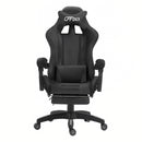 Sedia Gaming con Poggiapiedi in Similpelle Nero-1